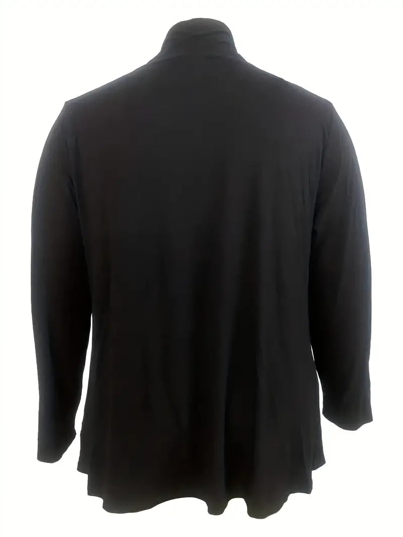Plus Size Long Sleeve Open Front Cardigan