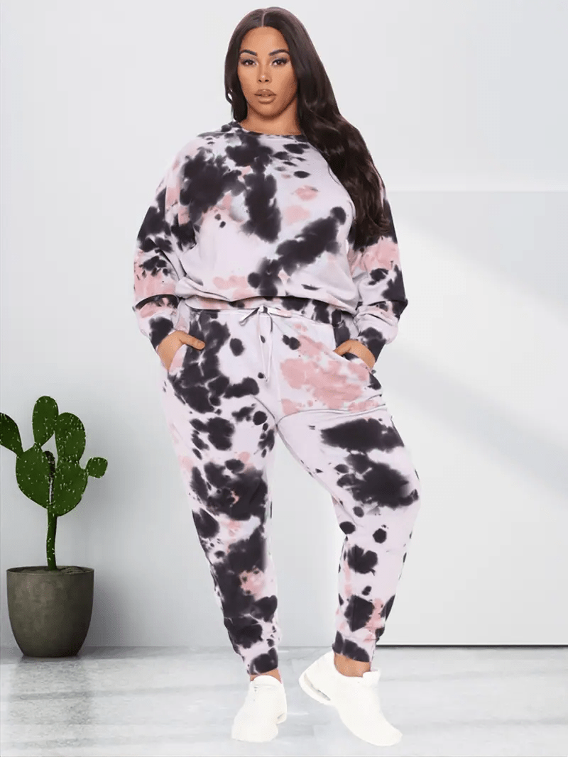 Tie Dye Sweatshirt & Sweatpants Two Pieces Set