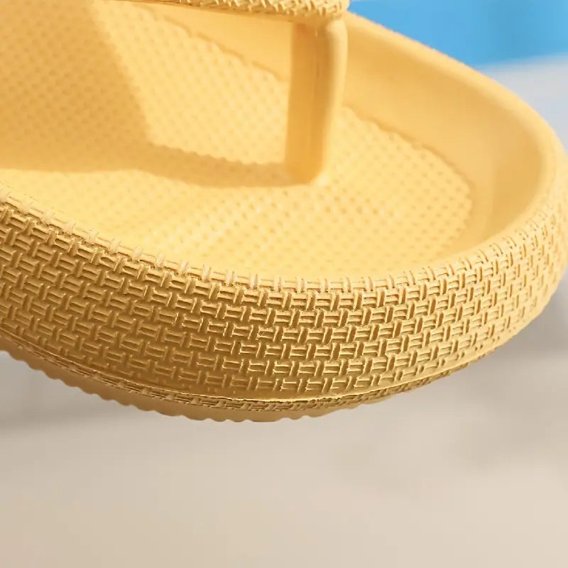Platform Non-Slip Solid Color Flip Slippers
