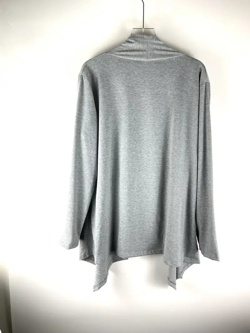 Plus Size Long Sleeve Open Front Cardigan