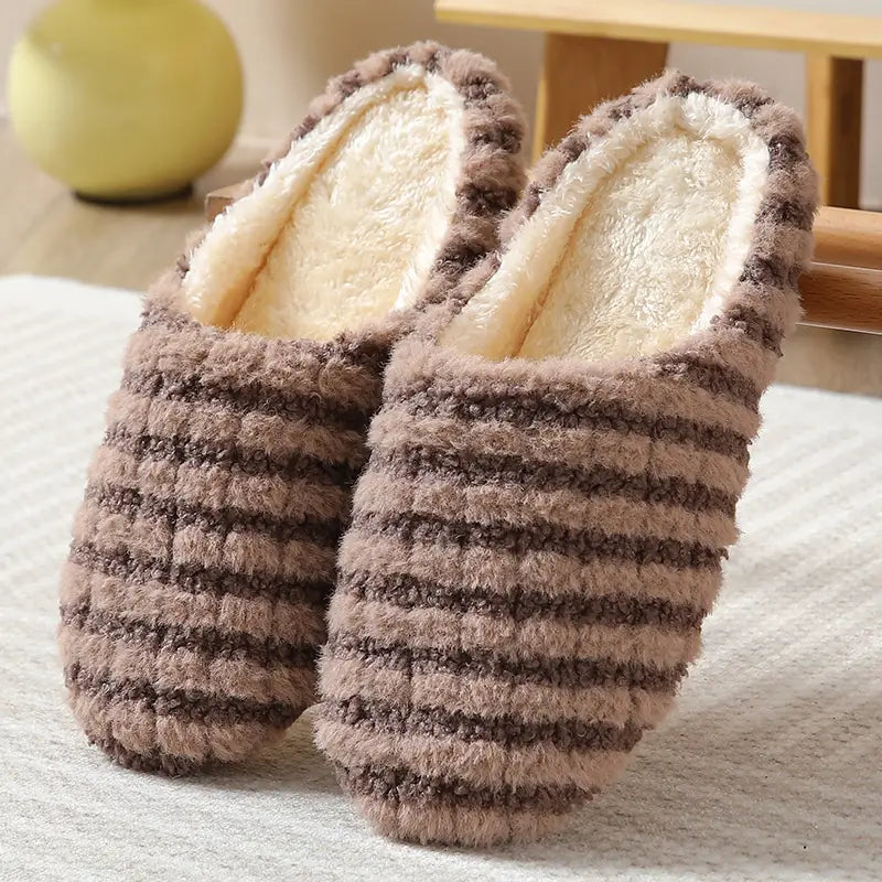 Striped Print Slip-on Round Toe Anti-slip Slides