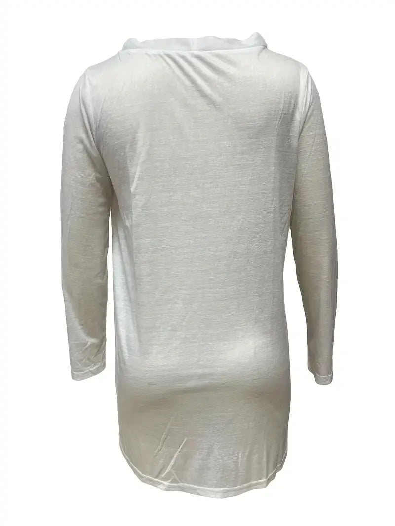 Plus Size Solid Round Neck Long Sleeves Cardigan