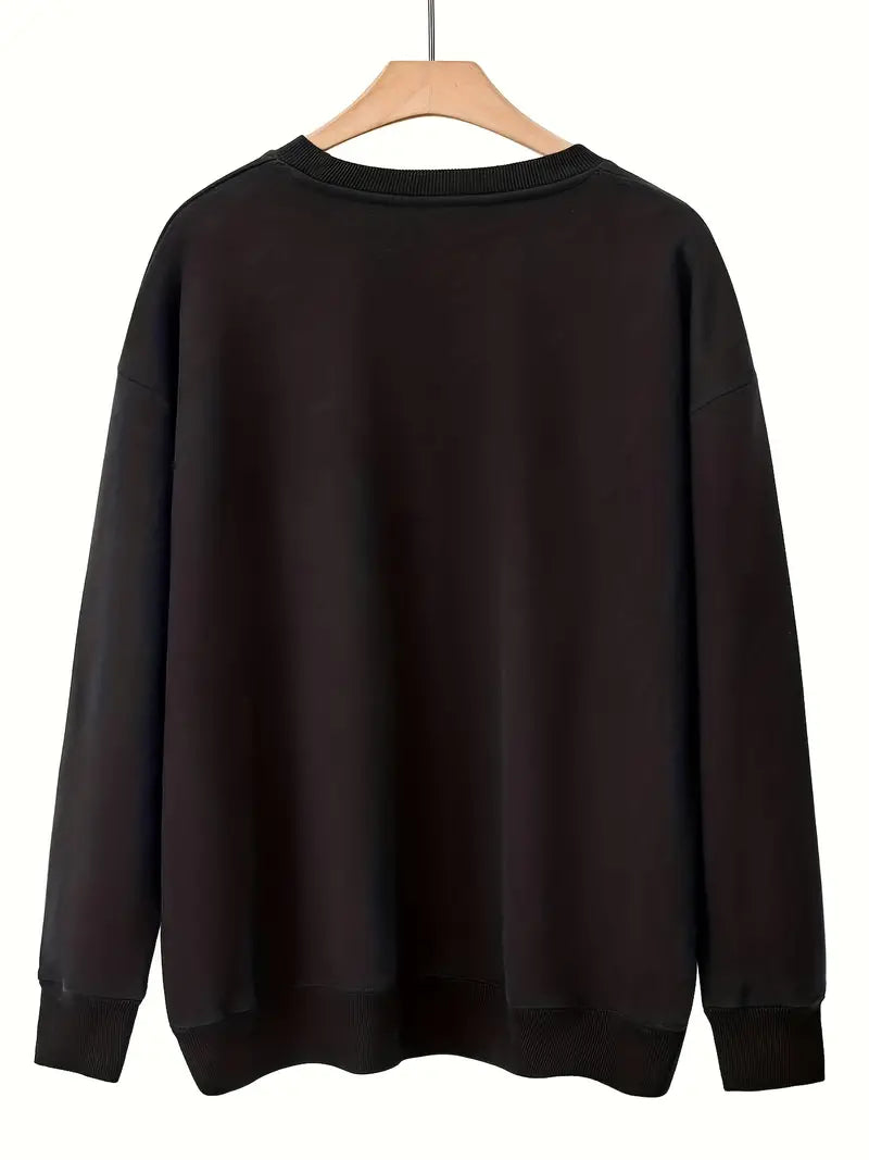 Halloween Plus Size Round Neck Long Sleeve Sweatshirt