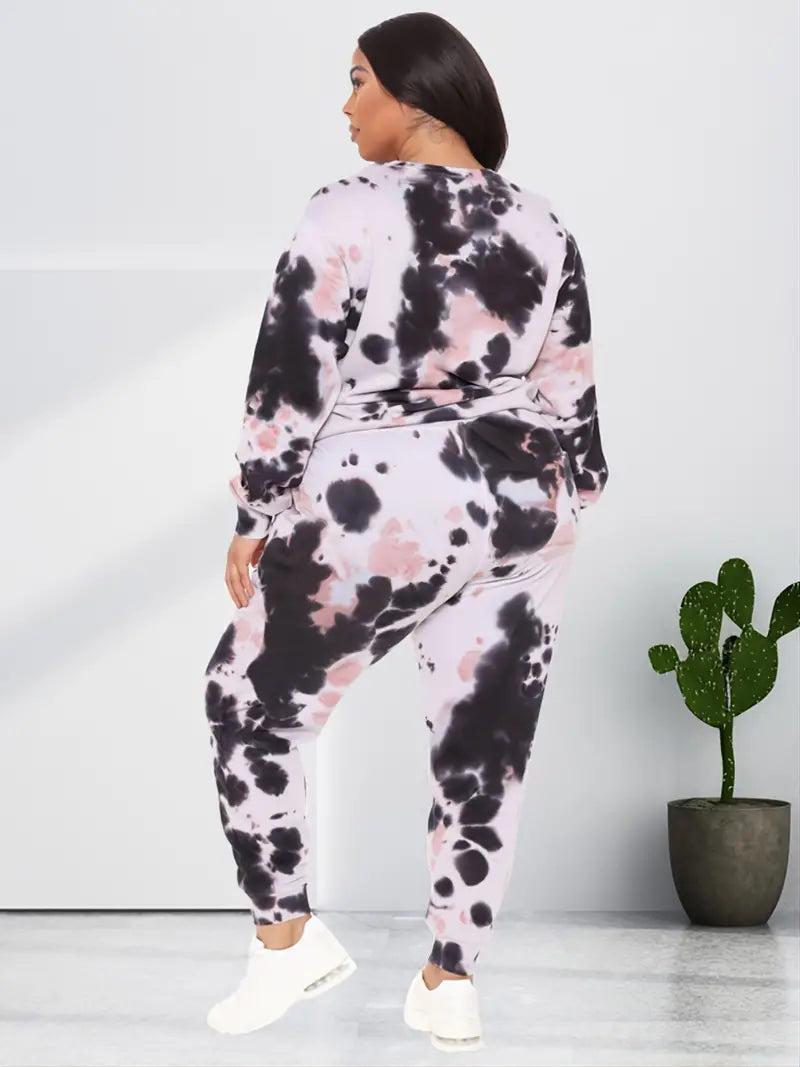 Tie Dye Sweatshirt & Sweatpants Two Pieces Set