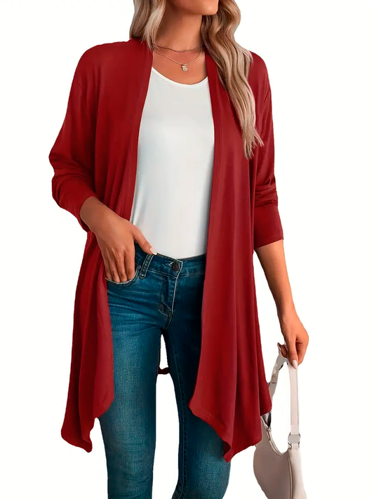 Plus Size Long Sleeve Open Front Cardigan