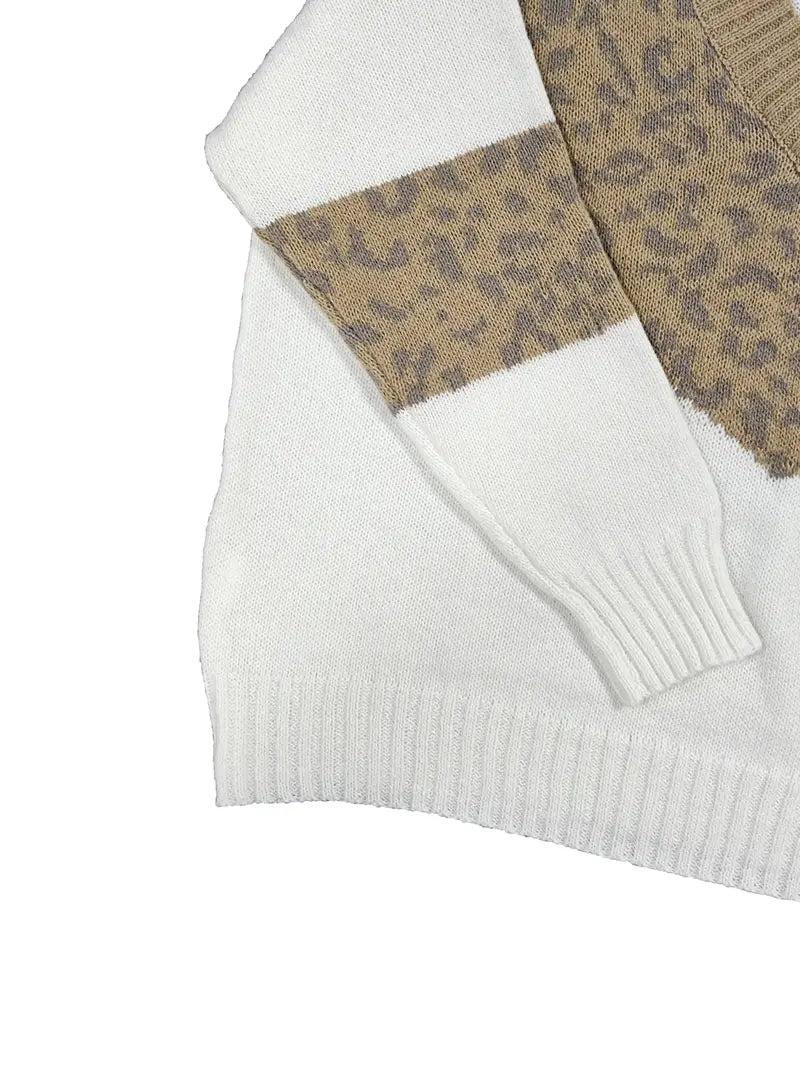 Plus Size V Neck Long Sleeve Pullover Sweater