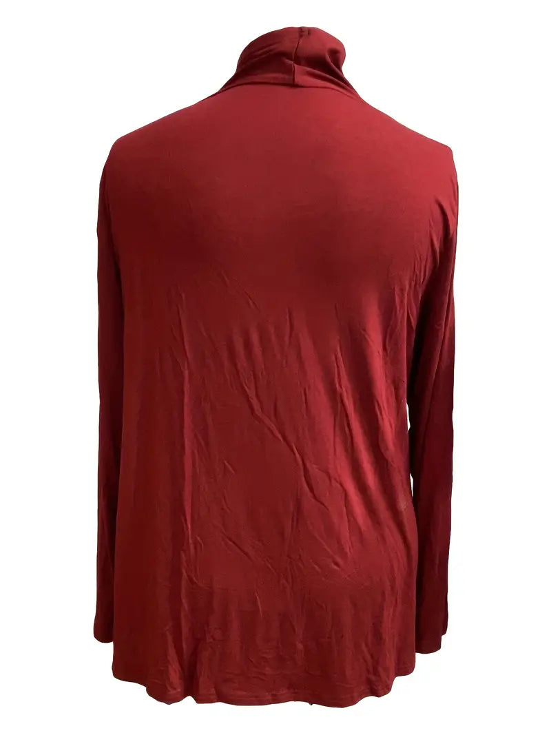 Plus Size Long Sleeve Open Front Cardigan