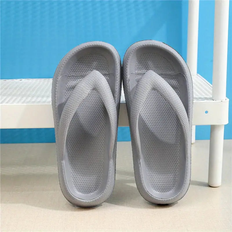 Platform Non-Slip Solid Color Flip Slippers