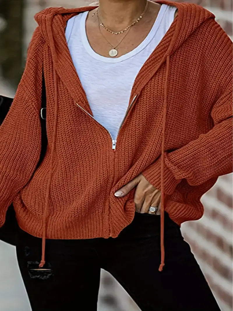 Flatter Your Figure: Women's Plus Size Solid Drawstring Zip