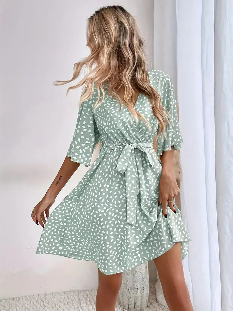 Plus Size Casual Dress, Women's Plus Allover Print
