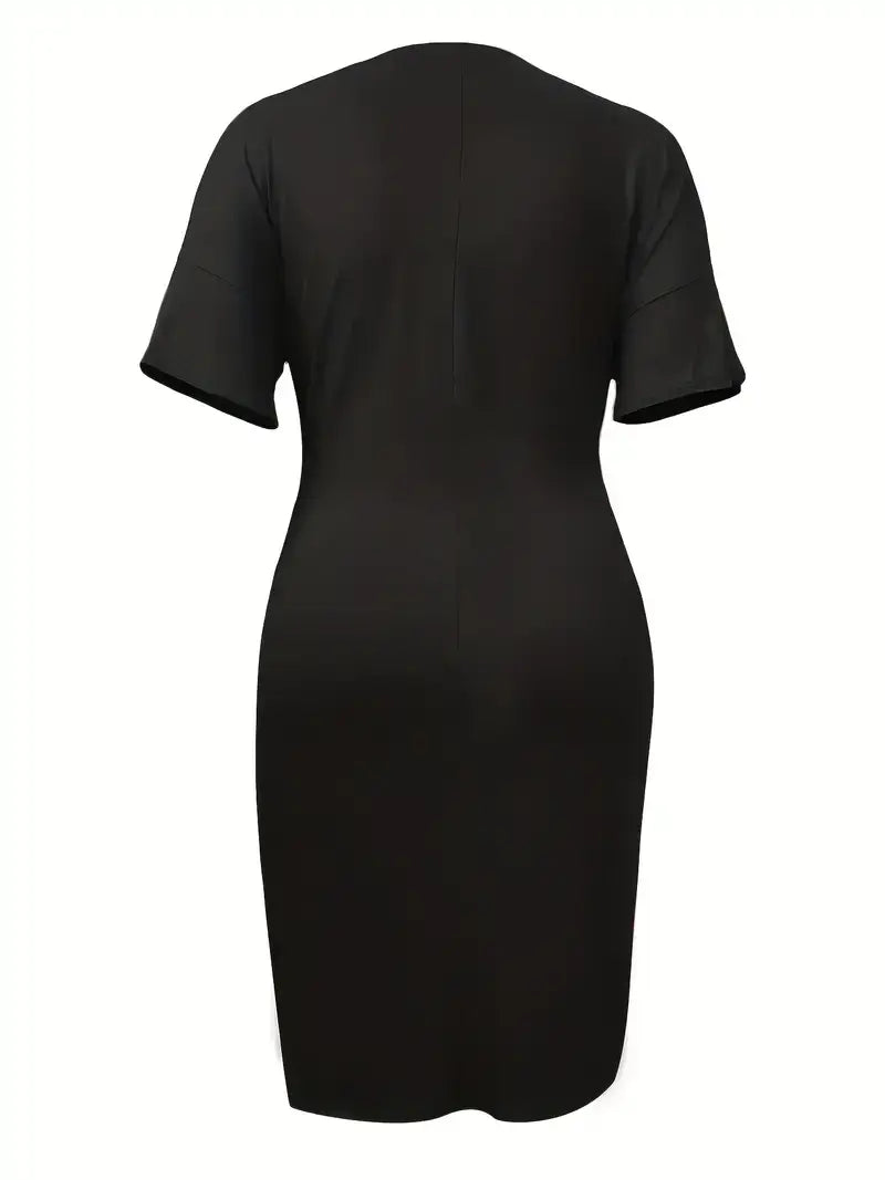 Plus Size 'Faith' Letter Print Short Sleeve Midi Dress