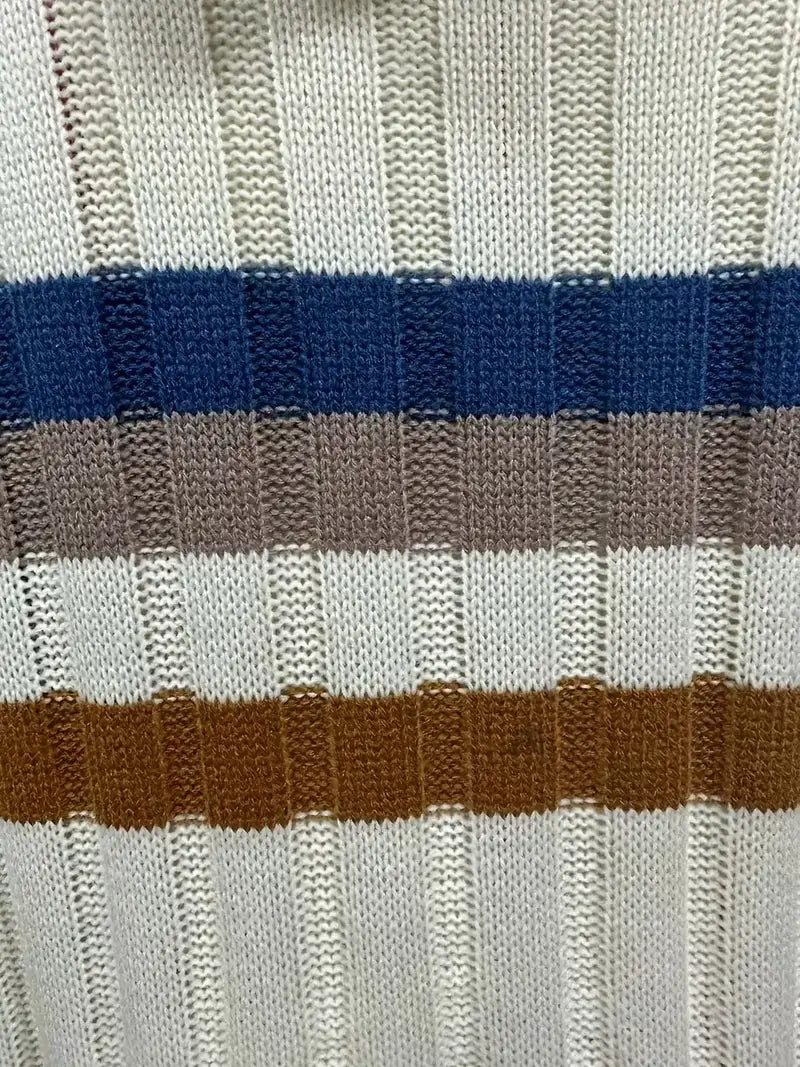 Plus Size Casual Sweater, Women's Plus Stripe Print