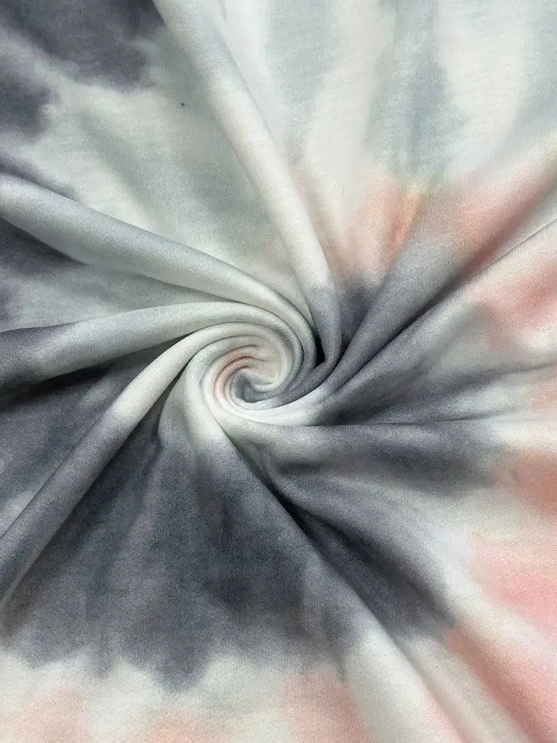 Plus Size Casual Sweatshirt,Women's Plus Tie Dye Long Sleeve