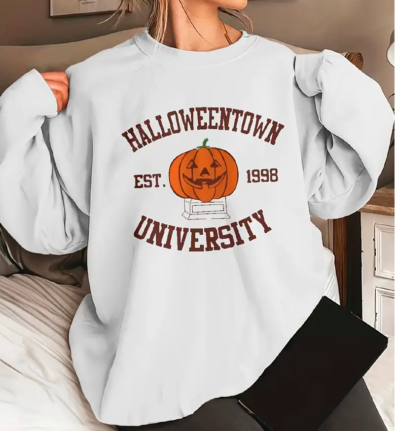 Halloween Plus Size Long Sleeve Round Neck Sweatshirt