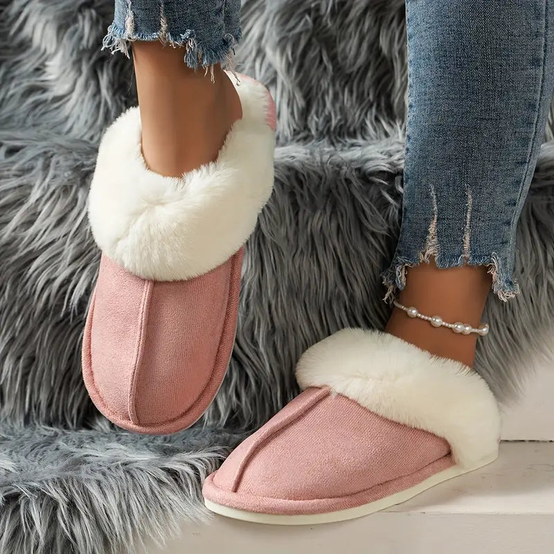 Fluffy Furry Closed Toe Slip On Slippers