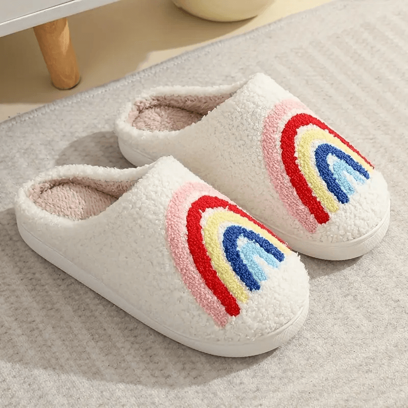 Rainbow Closed Toe Cute Slip On Slippers Shoes