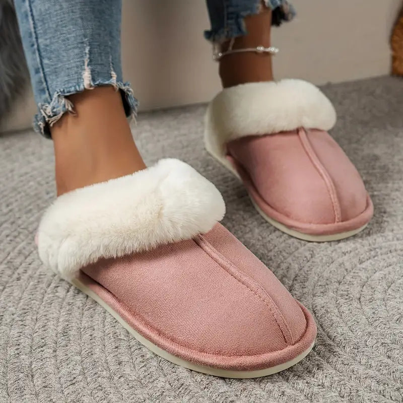 Fluffy Furry Closed Toe Slip On Slippers