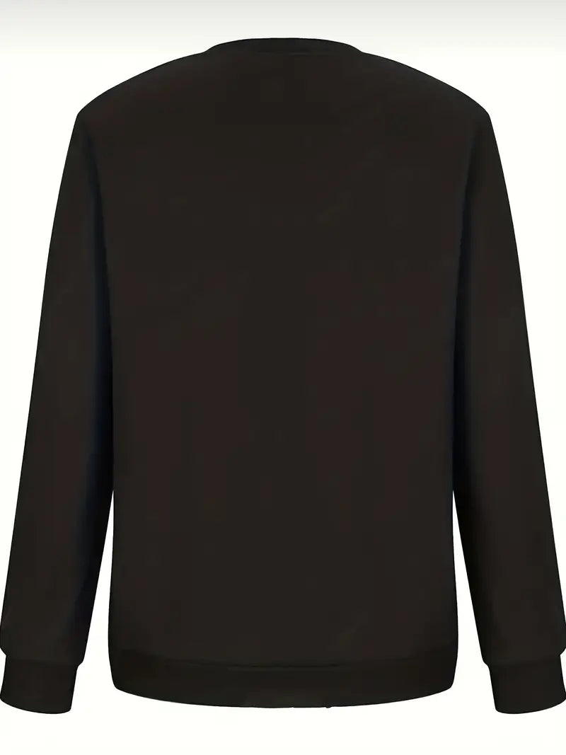 Plus Size Long Sleeve Round Neck Fleece Liner Basic Sweatshirt