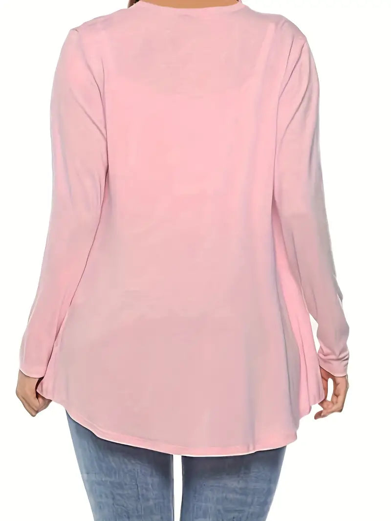 Plus Size Open Front Long Sleeve Cardigan