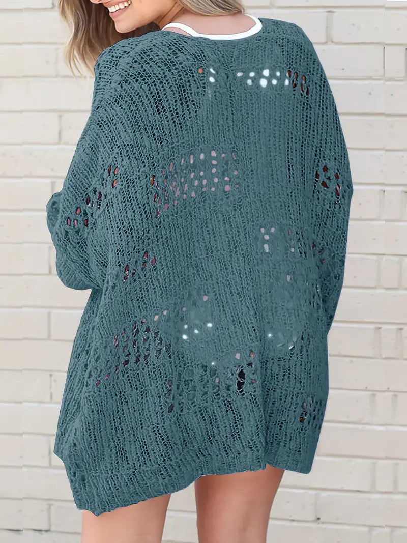 Plus Size Crochet Knit Cardigan