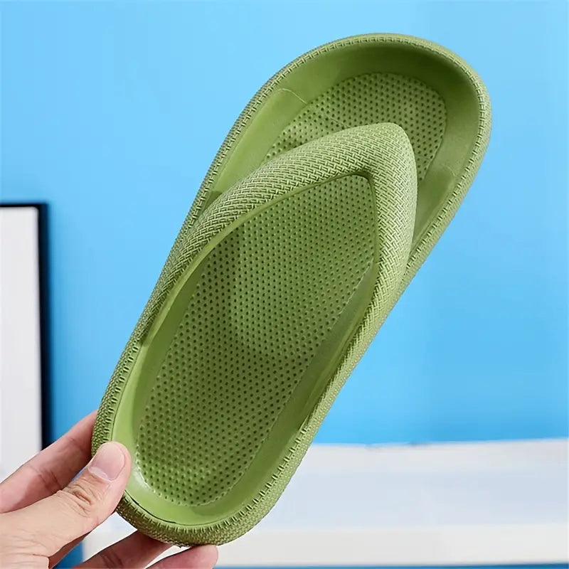 Platform Non-Slip Solid Color Flip Slippers