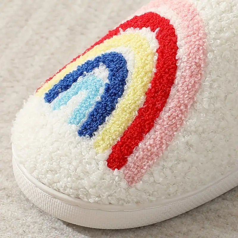 Rainbow Closed Toe Cute Slip On Slippers Shoes