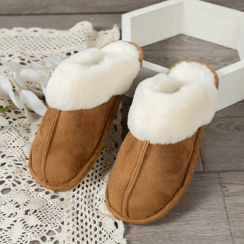 Fluffy Furry Closed Toe Slip On Slippers