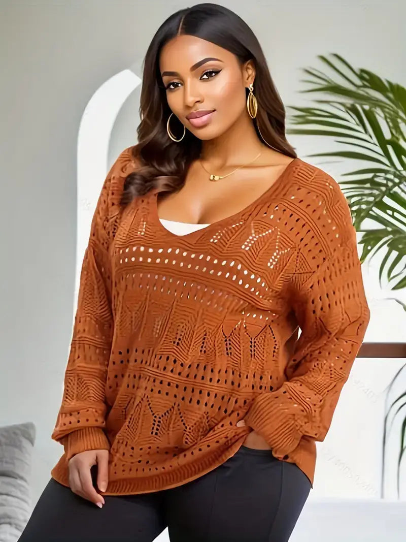 Flaunt Your Curves in This Stylish Plus Size Sheer Pullover