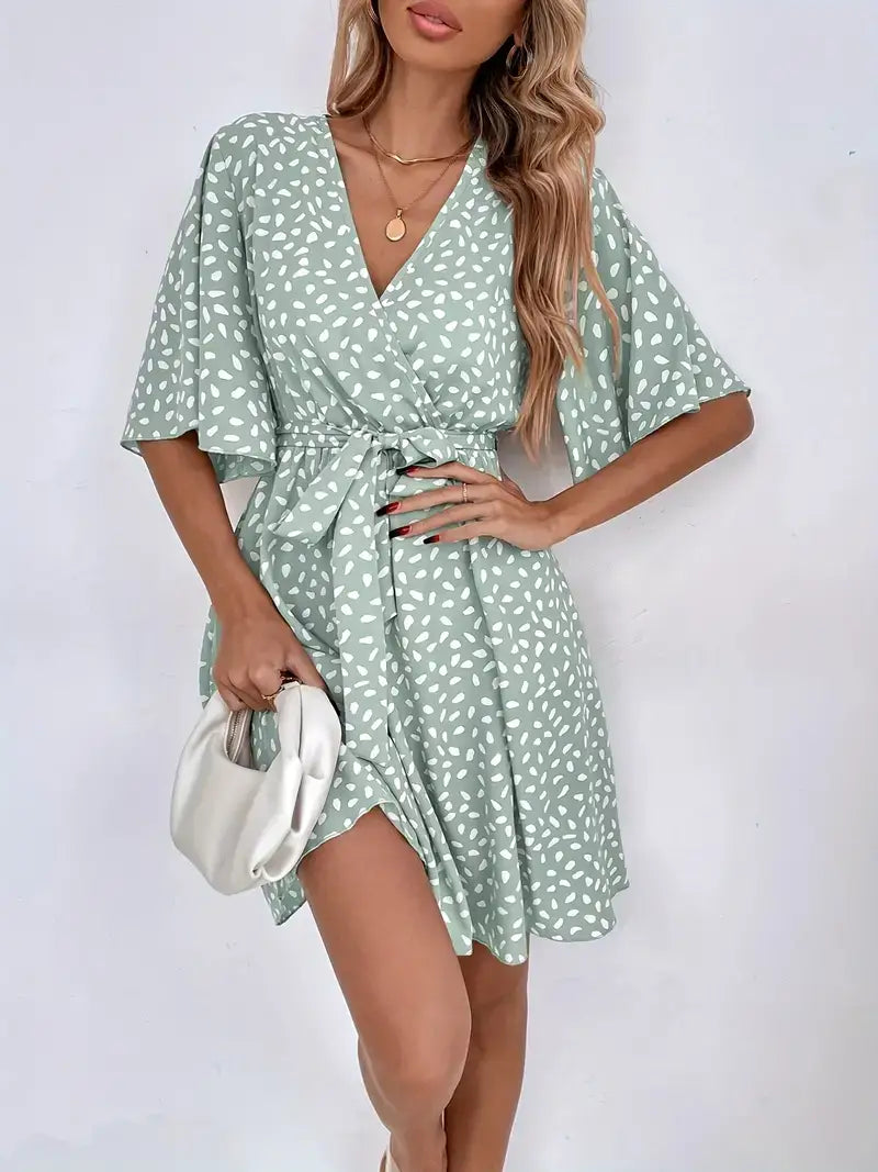 Plus Size Casual Dress, Women's Plus Allover Print