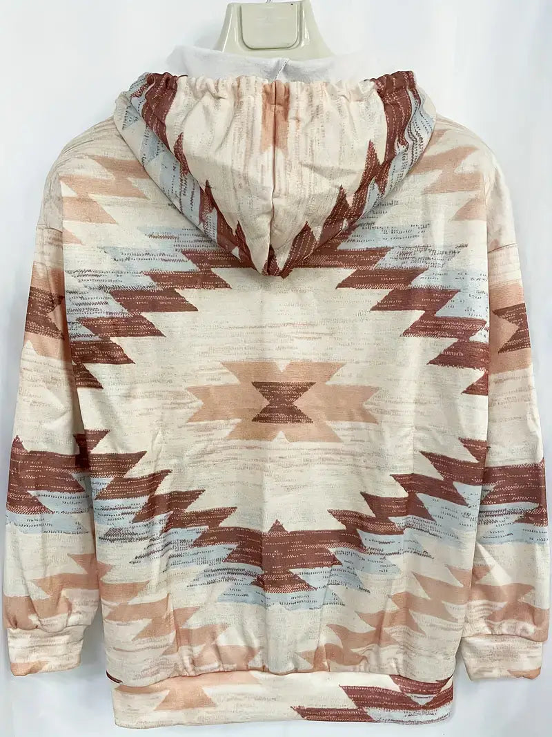 Plus Size Casual Sweatshirt, Women's Plus Southwestern Print