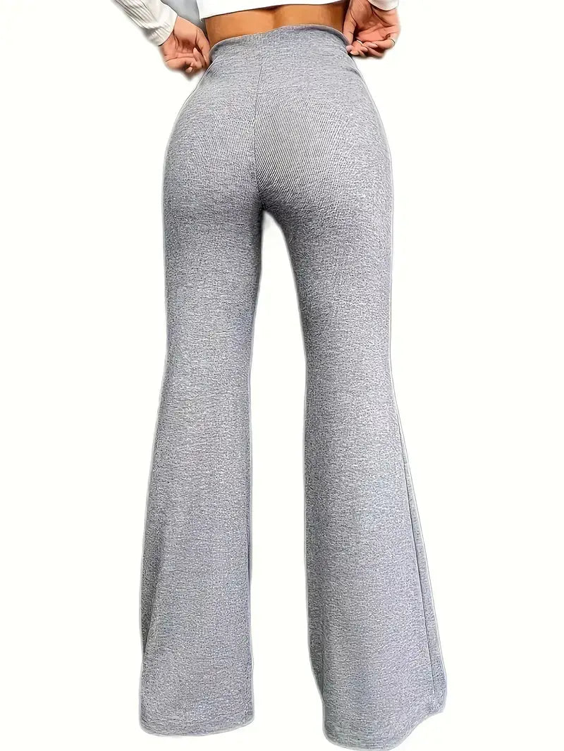 Plus Size Sports Pants, Women's Plus Heathered High Rise