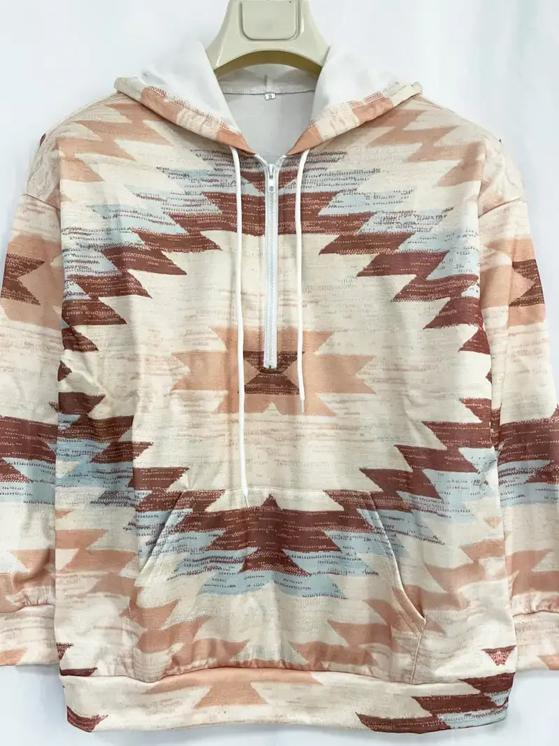 Plus Size Casual Sweatshirt, Women's Plus Southwestern Print