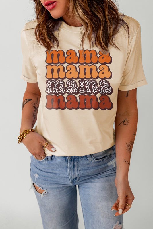 MAMA Graphic Cuffed Sleeve Tee