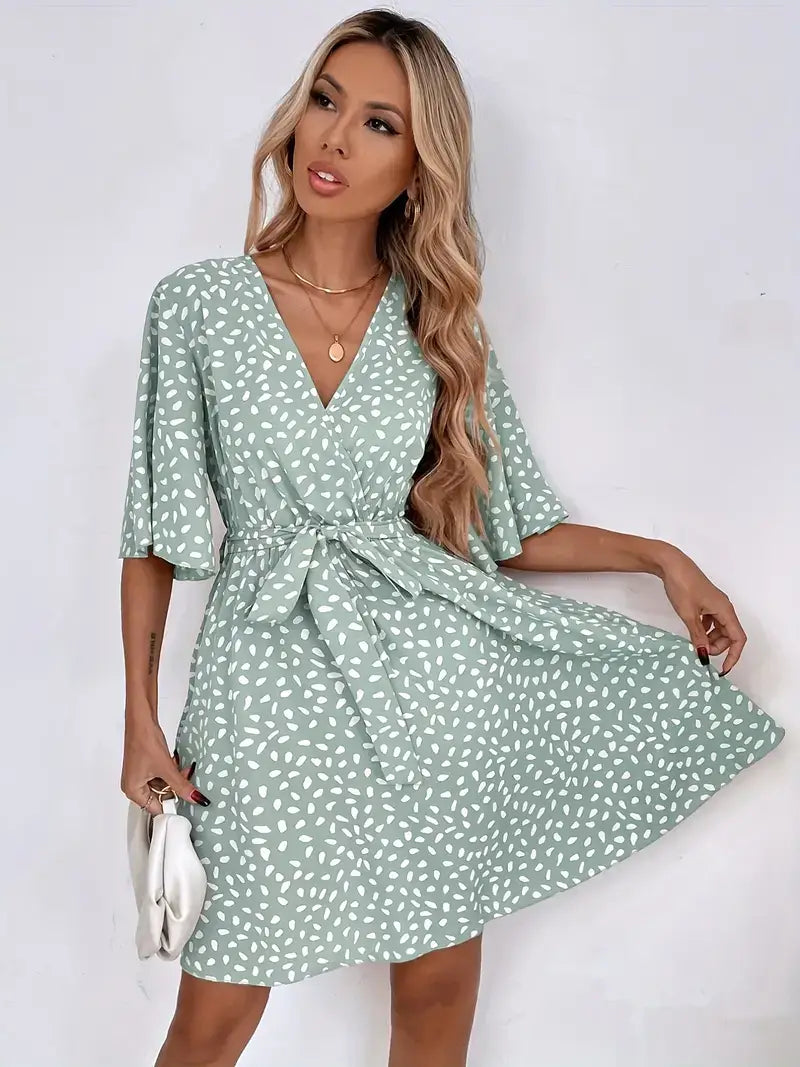 Plus Size Casual Dress, Women's Plus Allover Print