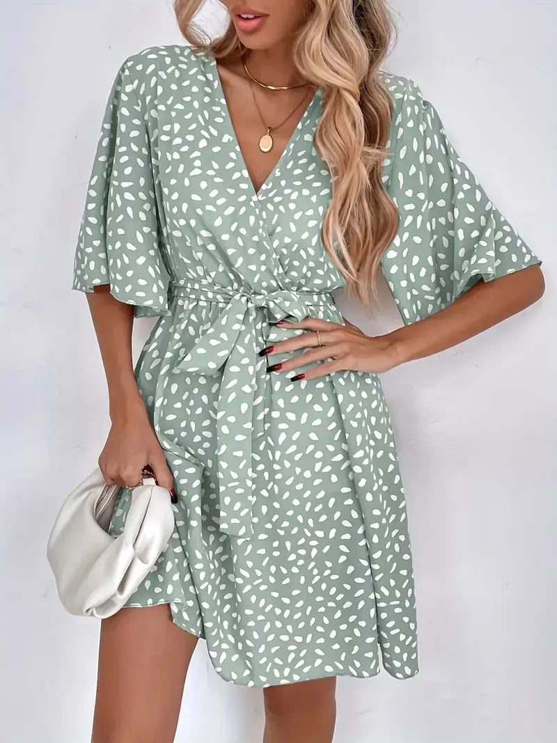 Plus Size Casual Dress, Women's Plus Allover Print