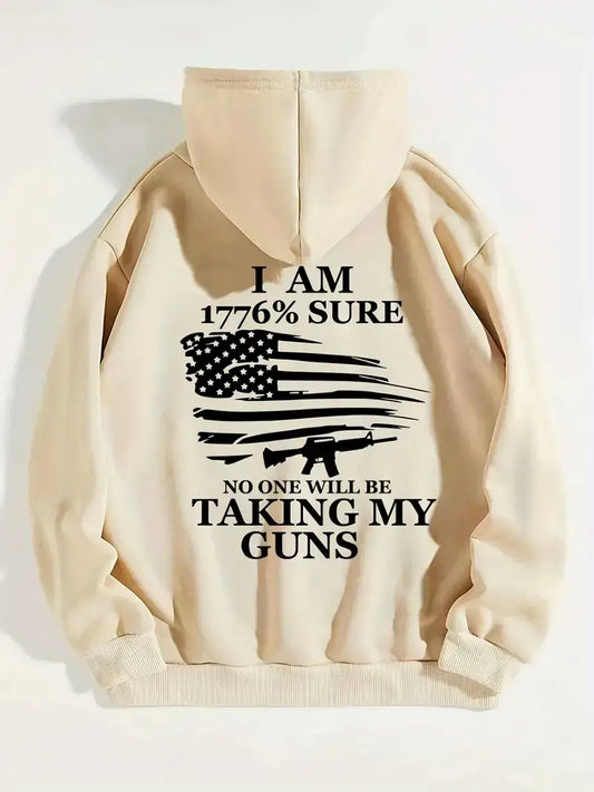 Plus Size Casual Sweatshirt,Women's Plus Flag & Slogan Print