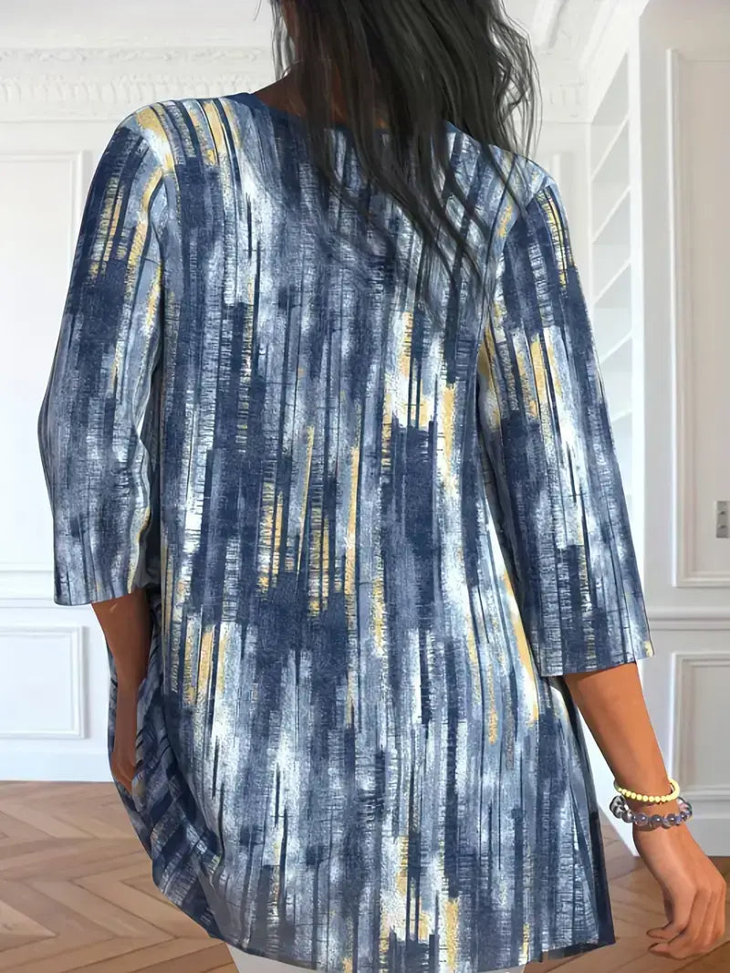 Plus Size Casual Kimono, Women's Plus Tie Dye Half Sleeve